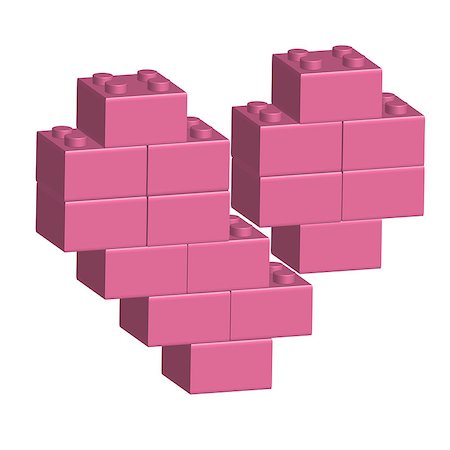 Building bricks in 3D broken heart, vector Photographie de stock - Aubaine LD & Abonnement, Code: 400-08980419