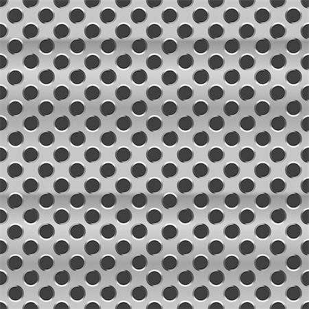 Glossy metal grid with round holes on black, seamless pattern Stockbilder - Microstock & Abonnement, Bildnummer: 400-08980412