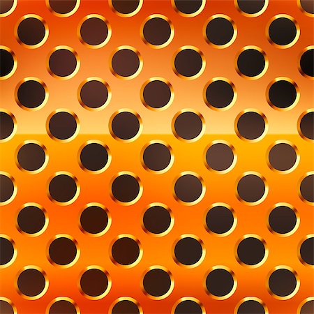 Glossy copper metal grid with round holes on black, seamless pattern Stockbilder - Microstock & Abonnement, Bildnummer: 400-08980413