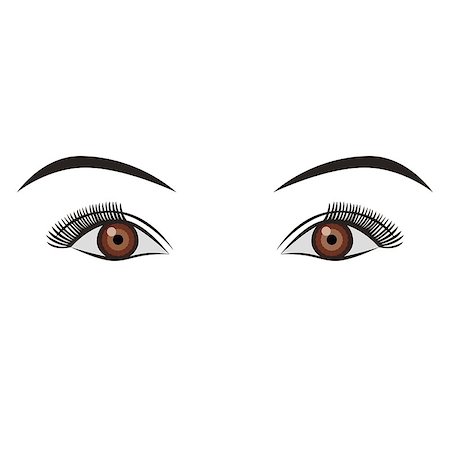 Object pair of eyes brown isolated, vector Photographie de stock - Aubaine LD & Abonnement, Code: 400-08980428