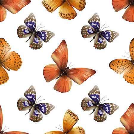 simsearch:400-08616887,k - Seamless pattern from butterflies, vector illustration, clip-art Foto de stock - Super Valor sin royalties y Suscripción, Código: 400-08980477
