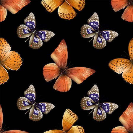 dyha1965 (artist) - Seamless pattern from butterflies, vector illustration, clip-art Photographie de stock - Aubaine LD & Abonnement, Code: 400-08980478