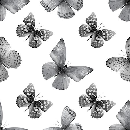 simsearch:400-08616887,k - Seamless pattern from butterflies, vector illustration, clip-art Foto de stock - Super Valor sin royalties y Suscripción, Código: 400-08980480