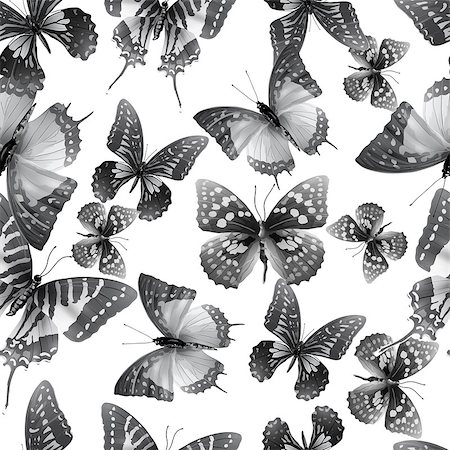 simsearch:400-08616887,k - Seamless pattern from butterflies, vector illustration, clip-art Foto de stock - Super Valor sin royalties y Suscripción, Código: 400-08980481