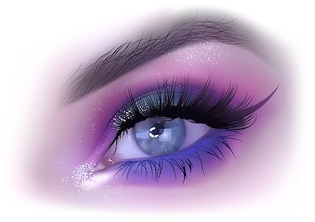 simsearch:400-08096297,k - Fashion Woman Eye Makeup - Detailed Realistic Illustration, Vector Stock Photo - Budget Royalty-Free & Subscription, Code: 400-08980498