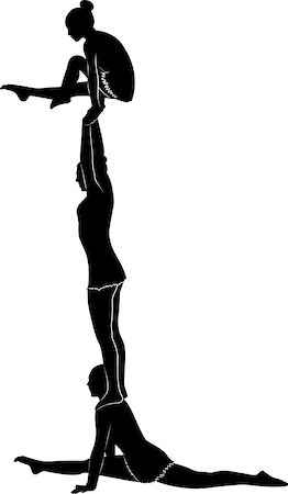 dancing black girl figure - Gymnasts acrobats. Gymnasts. Circus gymnasts Stock Photo - Budget Royalty-Free & Subscription, Code: 400-08980503
