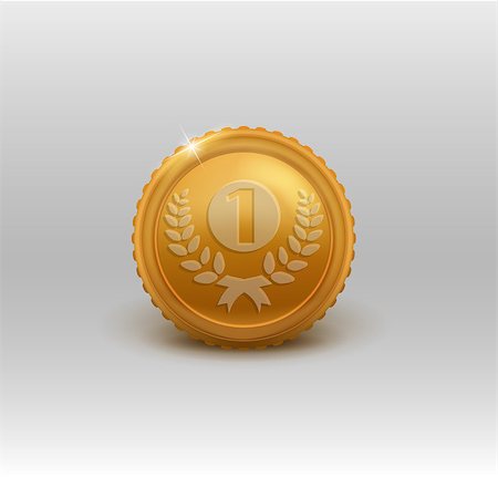simsearch:400-03913360,k - Gold medal for first place. Vector illustration EPS 10 Photographie de stock - Aubaine LD & Abonnement, Code: 400-08980514