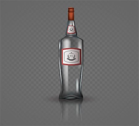 pour of liquor - Glass vodka bottle with screw cap. Vector illustration. Photographie de stock - Aubaine LD & Abonnement, Code: 400-08980596