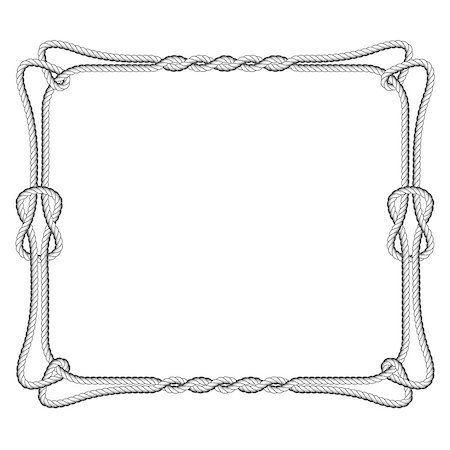 simsearch:400-08553199,k - Rope square frame with knots and loops Fotografie stock - Microstock e Abbonamento, Codice: 400-08980613
