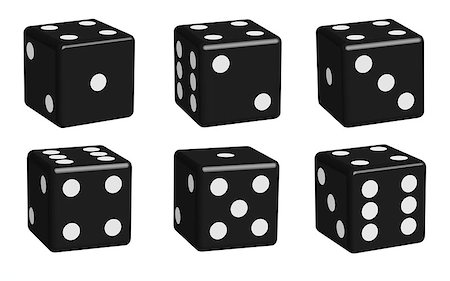 Dice black set in 3D view, vector Photographie de stock - Aubaine LD & Abonnement, Code: 400-08980689