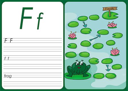 simsearch:400-08674283,k - Cartoon frog game. Vector pages for children - f Stock Photo - Budget Royalty-Free & Subscription, Code: 400-08980714