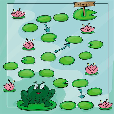 frog graphics - Game template with frogs in field background illustration Stock Photo - Budget Royalty-Free & Subscription, Code: 400-08980715