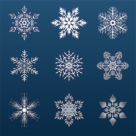 simsearch:400-04656297,k - set of white snowflakes for decoration on a blue background Photographie de stock - Aubaine LD & Abonnement, Code: 400-08980759