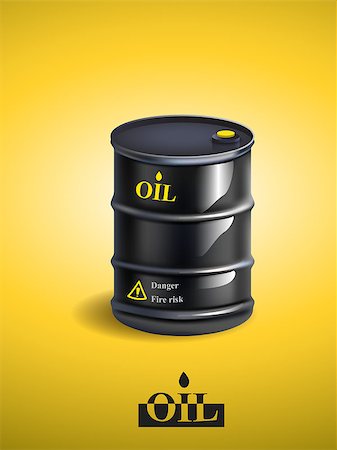 simsearch:400-08528272,k - Vector realistic black metal oil barrel ,vector illustration. Stock Photo - Budget Royalty-Free & Subscription, Code: 400-08980896