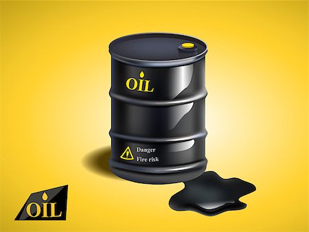 simsearch:400-08528272,k - Vector realistic black metal oil barrel ,vector illustration. Stock Photo - Budget Royalty-Free & Subscription, Code: 400-08980897