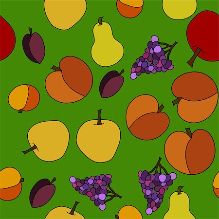 simsearch:400-09108602,k - hand drawn vector fruit seamless pattern Stock Photo - Budget Royalty-Free & Subscription, Code: 400-08980929