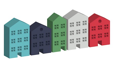 Building housing street in 3D, vector Photographie de stock - Aubaine LD & Abonnement, Code: 400-08980977