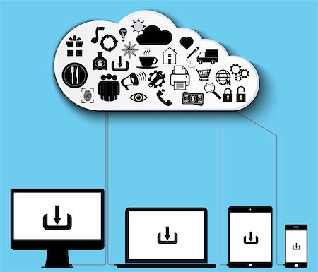 simsearch:400-08981162,k - cloud computing data storage vector illustration design Photographie de stock - Aubaine LD & Abonnement, Code: 400-08981160