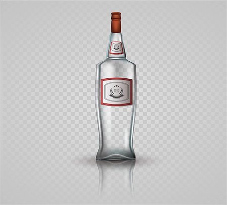 pour of liquor - Glass vodka bottle with screw cap. Vector illustration. Photographie de stock - Aubaine LD & Abonnement, Code: 400-08981177