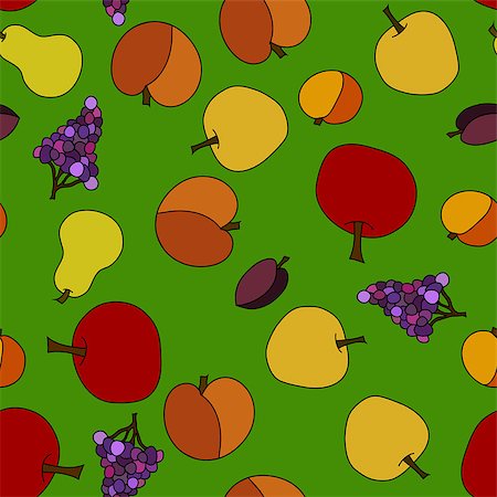 simsearch:400-09108602,k - hand drawn vector fruit seamless pattern Stock Photo - Budget Royalty-Free & Subscription, Code: 400-08981220
