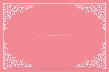 pink romantic invitation card with branches and leaves Stock Photo - Budget Royalty-Free & Subscription, Code: 400-08981231