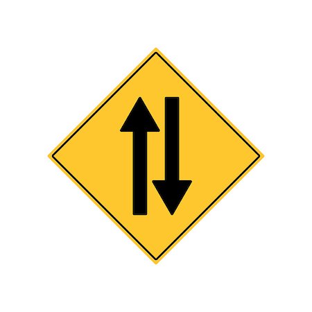 simsearch:400-08753718,k - Road Sign Warning Two Way Traffic on White Background Foto de stock - Royalty-Free Super Valor e Assinatura, Número: 400-08981386