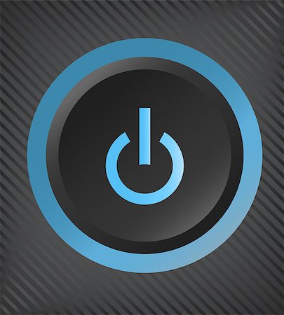 Black plastic power button with blue light . vector EPS10 Stock Photo - Budget Royalty-Free & Subscription, Code: 400-08981444