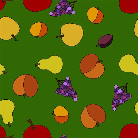 simsearch:400-09108602,k - hand drawn vector fruit seamless pattern Stock Photo - Budget Royalty-Free & Subscription, Code: 400-08981457