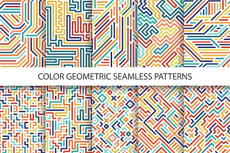 simsearch:400-08981509,k - Colorful striped seamless vector patterns - digital multicolor design. You can find seamless backgrounds in swatches panel. Stock Photo - Budget Royalty-Free & Subscription, Code: 400-08981507