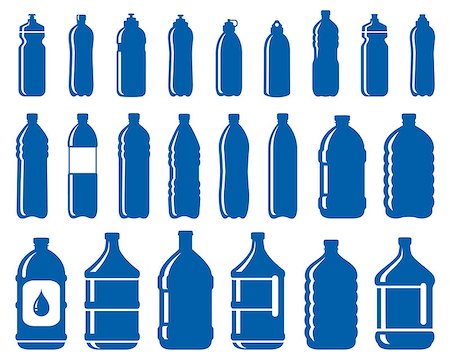 set of abstract water bottle icons on white background Stock Photo - Budget Royalty-Free & Subscription, Code: 400-08981727