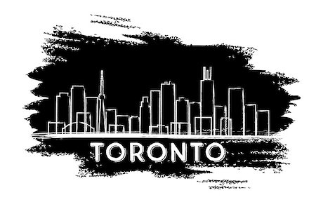Toronto Skyline Silhouette. Hand Drawn Sketch. Vector Illustration. Business Travel and Tourism Concept with Modern Architecture. Image for Presentation Banner Placard and Web Site. Stock Photo - Budget Royalty-Free & Subscription, Code: 400-08981758