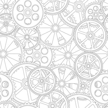 dyha1965 (artist) - figure gears on a white background, seamless pattern, vector illustration clip-art Photographie de stock - Aubaine LD & Abonnement, Code: 400-08981784
