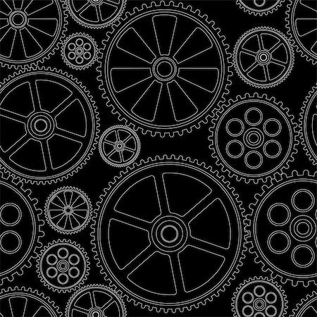 dyha1965 (artist) - figure gears on a black background, seamless pattern, vector illustration clip-art Photographie de stock - Aubaine LD & Abonnement, Code: 400-08981785