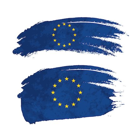 Grunge brush stroke with European Union national flag isolated on white Stockbilder - Microstock & Abonnement, Bildnummer: 400-08981827