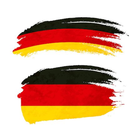 Grunge brush stroke with Germany national flag isolated on white Stockbilder - Microstock & Abonnement, Bildnummer: 400-08981821