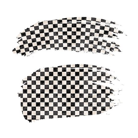 Grunge brush stroke with finish flag isolated on white Stockbilder - Microstock & Abonnement, Bildnummer: 400-08981834