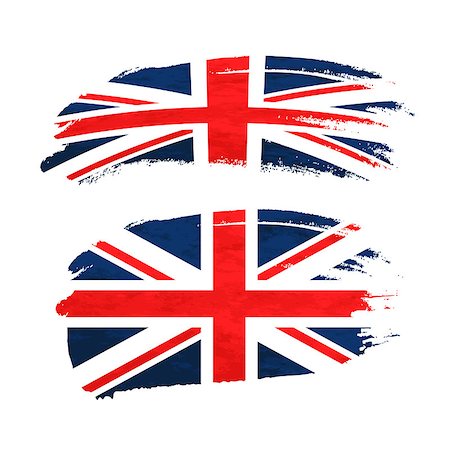 Grunge brush stroke with United Kingdom national flag isolated on white Stockbilder - Microstock & Abonnement, Bildnummer: 400-08981833