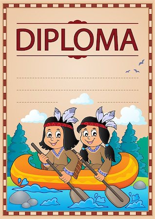 female native american clothing - Diploma concept image 2 - eps10 vector illustration. Stock Photo - Budget Royalty-Free & Subscription, Code: 400-08981860