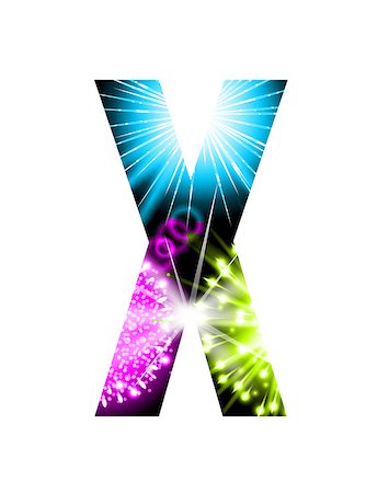 simsearch:400-09047268,k - Sparkler firework letter isolated on white background. Vector design light effect alphabet. Letter X. Stock Photo - Budget Royalty-Free & Subscription, Code: 400-08981947