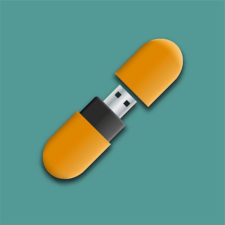 simsearch:400-04730368,k - Photo realistic mock-up flash drive. Template for branding and corporate identity. Design elements of digital storages and devices, vector illustration. Stock Photo - Budget Royalty-Free & Subscription, Code: 400-08981966