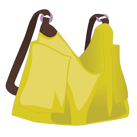 simsearch:400-07169053,k - Yellow women handbag isolated on white background. Vector Stockbilder - Microstock & Abonnement, Bildnummer: 400-08982086