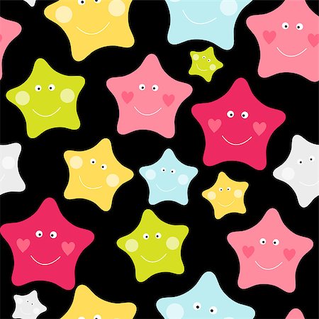 drawn baby - Cute Children's Seamless Pattern Background with Stars Vector Illustration EPS10 Stock Photo - Budget Royalty-Free & Subscription, Code: 400-08982152