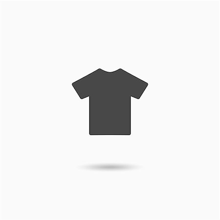 T-shirt flat simple blank icon vector. Clothes symbol. Stock Photo - Budget Royalty-Free & Subscription, Code: 400-08982277