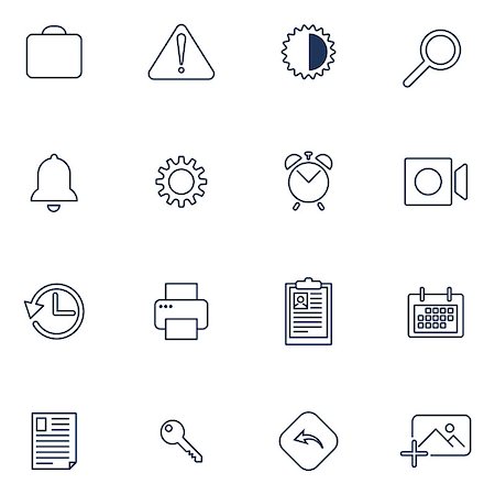 simsearch:400-08816953,k - Set with mail icons in modern style. High quality symbols for web site design and mobile apps. Simple mail pictograms on a whitr background Stock Photo - Budget Royalty-Free & Subscription, Code: 400-08982282