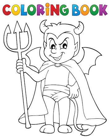 simsearch:400-07486435,k - Coloring book little devil - eps10 vector illustration. Stock Photo - Budget Royalty-Free & Subscription, Code: 400-08982451