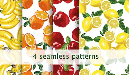 pictures of ten strawberries - Vector seamless fruit pattern set. Vector 10 eps file. Stock Photo - Budget Royalty-Free & Subscription, Code: 400-08982571