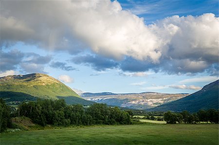 steffus (artist) - Hills, mountains and beautiful clouds at Norway nature landscape of rural destinations. Fotografie stock - Microstock e Abbonamento, Codice: 400-08996956