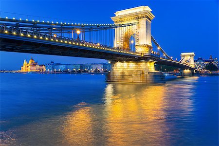 simsearch:400-07472830,k - Szechenyi Bridge is connects Buda to Pest on the Danube river. Stock Photo - Budget Royalty-Free & Subscription, Code: 400-08997059