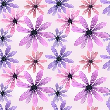 simsearch:622-06369308,k - Seamless floral pattern. Watercolor Stock Photo - Budget Royalty-Free & Subscription, Code: 400-08997207