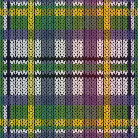 simsearch:400-05370173,k - Knitting seamless vector pattern as a fabric texture mainly in green, yellow, blue and white colors Foto de stock - Super Valor sin royalties y Suscripción, Código: 400-08997426